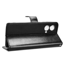 GS Ovitek denarnica Crazy Horse za Motorola Moto G85, črn