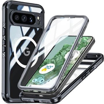 Overboard Ovitek za Google Pixel 8 Pro, odporen proti udarcem, z zaščitnim ovitko za zaslon MagSafe, črn