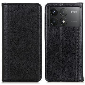 GS Ovitek za Xiaomi Poco F6 Pro, usnjeni, črne barve