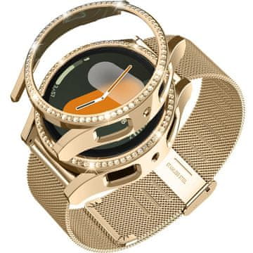 GS Milanski pašček + ovitek za Samsung Galaxy Watch 7 40mm, zlat