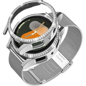 GS Milanski pašček + ovitek za Samsung Galaxy Watch 7 40mm, srebrn