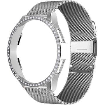 GS Milanski pašček + ovitek za Samsung Galaxy Watch 5 40 mm, srebrn