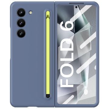 GS Ovitek za Samsung Galaxy Z Fold6 5G s steklom in pisalom, moder/zelen