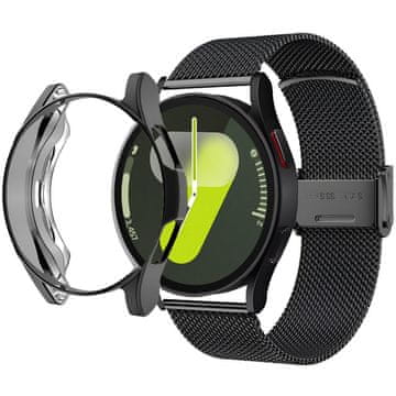 GS Zapestnica + ovitek z zaščitnim ovitko za Samsung Galaxy Watch 7 44mm, črna