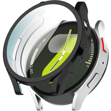 GS Ovitek 2 v 1 z zaščitnim steklom za Samsung Galaxy Watch 7 44 mm, črn