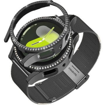 GS Milanese zapestnica + ovitek za Samsung Galaxy Watch 7 44mm, črna