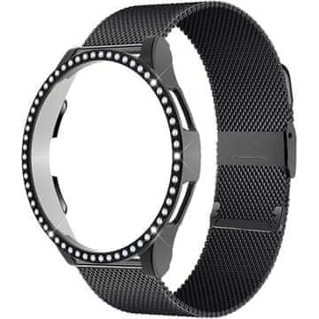 GS Milanski pašček + ovitek za Samsung Galaxy Watch 4 40 mm, črne barve