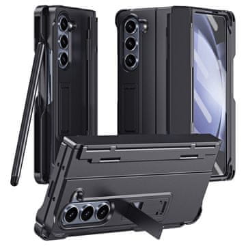 GS Ovitek za Samsung Galaxy Z Fold6 5G, s stojalom in pisalom, črn