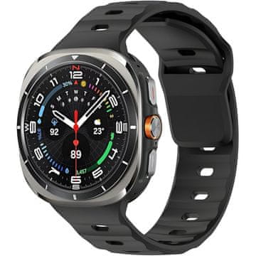 GS Silikonski pašček za Samsung Galaxy Watch Ultra 2/1, črn