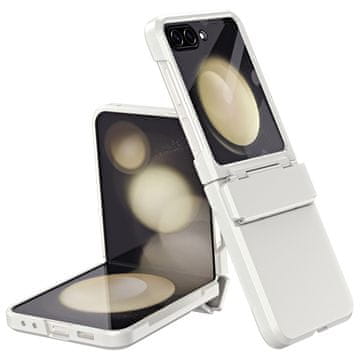 GS Ovitek za Samsung Galaxy Z Flip7 FE / Z Flip6, ohišje za računalnik, s steklom, bel