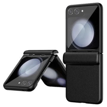 Overboard Ovitek za Samsung Galaxy Z Flip7 FE / Z Flip6, tanek usnjen, črn