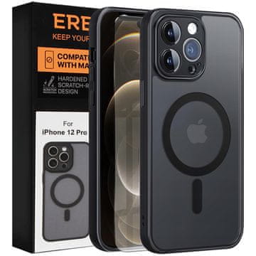 Overboard Ovitek za iPhone 12 Pro Max, za MagSafe, mat ovitek , črn + zaščita za zaslon