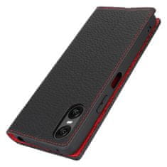GS Usnjen ovitek za Sony Xperia 10 VI, ERBORD zrnato usnje, črn
