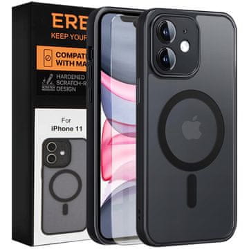 Overboard Ovitek za iPhone 11, za MagSafe, mat ovitek , črn + zaščita za zaslon