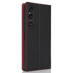GS Usnjen ovitek za Sony Xperia 1 VI, zrnato usnje, črn