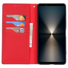GS Usnjen ovitek za Sony Xperia 1 VI, zrnato usnje, črn