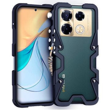 GS Ohišje za Infinix Note 40 Pro, odbijač iz aluminijeve zlitine, črno