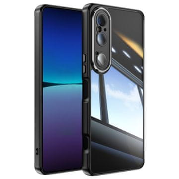 GS Ovitek za Sony Xperia 1 VI Fusion Hybrid z zaščito kamere, prozoren/črn