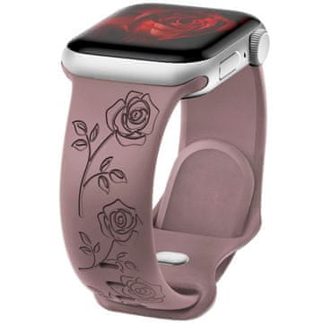 GS Silikonski pašček za Apple Watch 1/2/3/4/5/6/7/8/9/10/11/SE Ultra 1/2/3 42/44/45/46/49mm, roza, vijolična