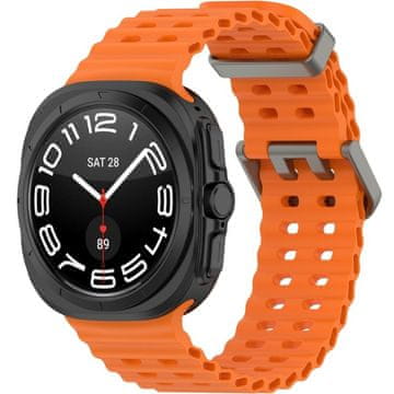 GS Silikonski pašček za Samsung Galaxy Watch Ultra 2/1, oranžen