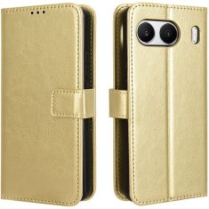 GS Ovitek denarnica Crazy Horse za OnePlus Nord 4, zlat