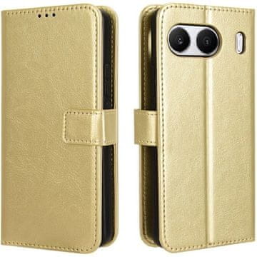 GS Ovitek denarnica Crazy Horse za OnePlus Nord 4, zlat