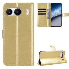 GS Ovitek denarnica Crazy Horse za OnePlus Nord 4, zlat