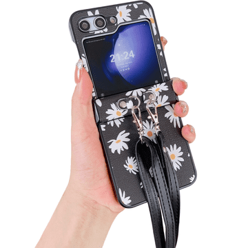 GS Ovitek za Samsung Galaxy Z Flip7 FE / Z Flip6, z naramnico, črn