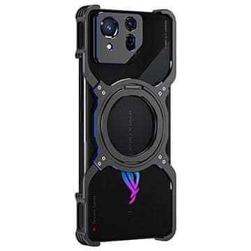 GS Zaščitno ohišje s stojalom in pokrovom kamere za ASUS ROG Phone 8 5G / 8 Pro 5G za MagSafe, črno/modro