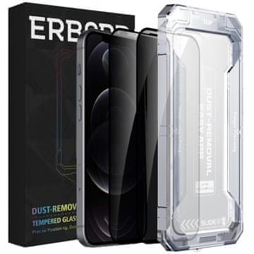 Overboard 2x kaljeno steklo za zasebnost za iPhone 12 Pro Max, 9H Easy App Anti-Peep