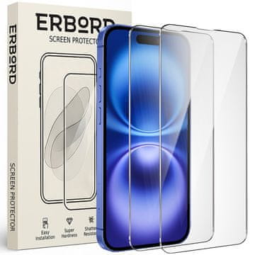 Overboard 2x kaljeno steklo za iPhone 16, 9H trdo steklo, steklo