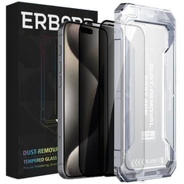 Overboard 2x kaljeno steklo za zasebnost za iPhone 15 Pro Max, 9H Easy App Anti-Peep