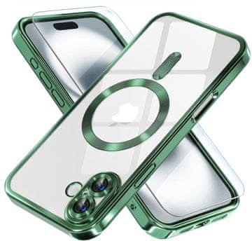 Overboard Ovitek za iPhone 16 Plus, Electro MagSafe, zelen + zaščita za zaslon
