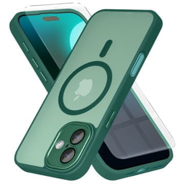 Overboard Ovitek za iPhone 16, za MagSafe, mat ovitek , zelen + zaščita za zaslon