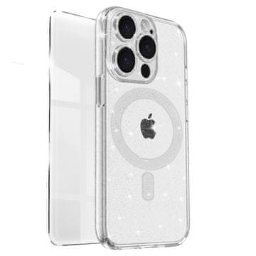 Overboard Ovitek za iPhone 16 Pro Max, Glitter MagSafe, prozoren + zaščitno steklo za zaslon