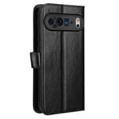 GS Ovitek denarnica Crazy Horse za Google Pixel 9 / Google Pixel 9 Pro, črn