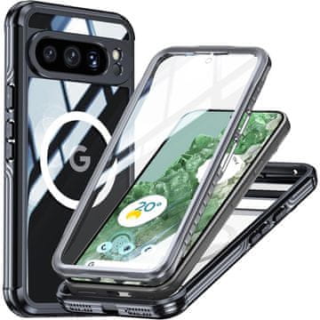 Overboard Ovitek za Google Pixel 9 Pro XL, odporen proti udarcem, s steklom za MagSafe, črn