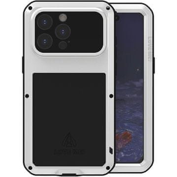 Love Mei Ovitek za iPhone 15 Pro Max, oklepljen s steklom, siv