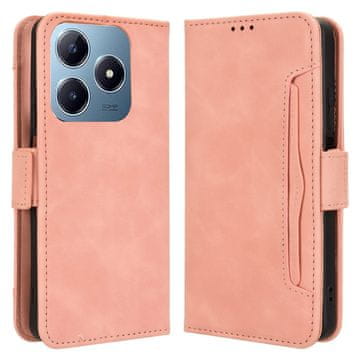 GS Realme C61 preklopni ovitek, reža za kartico, roza