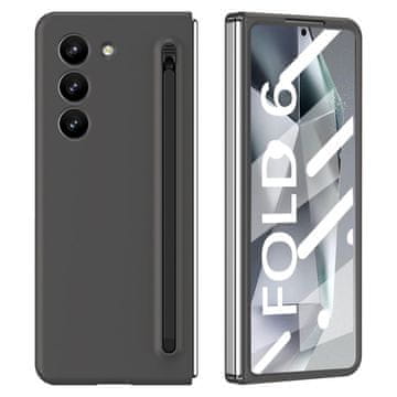 GS Ovitek za Samsung Galaxy Z Fold6 5G s steklom in pisalom, sivo/črn