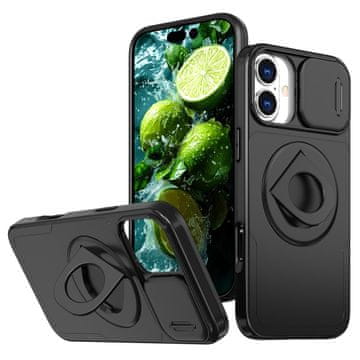 GS Ovitek za iPhone 16, vojaški magnet, za MagSafe, črn