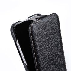 Ovitek Flip za iPhone 16 Pro Max, usnjen, flip, črn