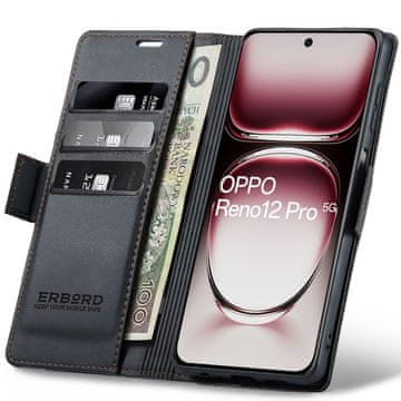 Overboard Ovitek za Oppo Reno 12 Pro, sijoč liči , denarnica s preklopom, črna