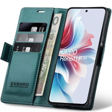 Overboard Ovitek za Oppo Reno 11F, sijoč liči , denarnica s preklopom, zelen