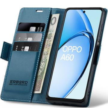 Overboard Ovitek za Oppo A60, sijoč liči , denarnica s preklopom, moder