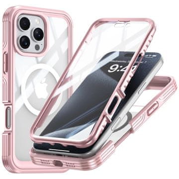 Overboard Ovitek za iPhone 16 Pro Max z zaščitnim steklom MagSafe, roza