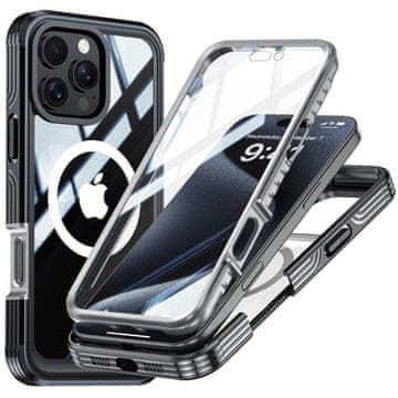 Overboard Ovitek za iPhone 16 Pro Max z zaščitnim steklom za MagSafe, črn