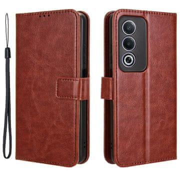 GS Preklopni ovitek za Oppo A80, denarnica Crazy Horse, rjava