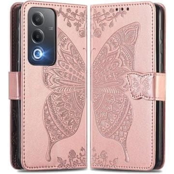 GS Ovitek za Oppo A80, metuljček, roza zlata