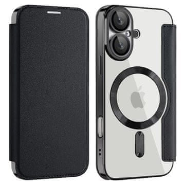 GS Ovitek za iPhone 16 z zapiranjem, RFID denarnica MagSafe z zaščito kamere, črn